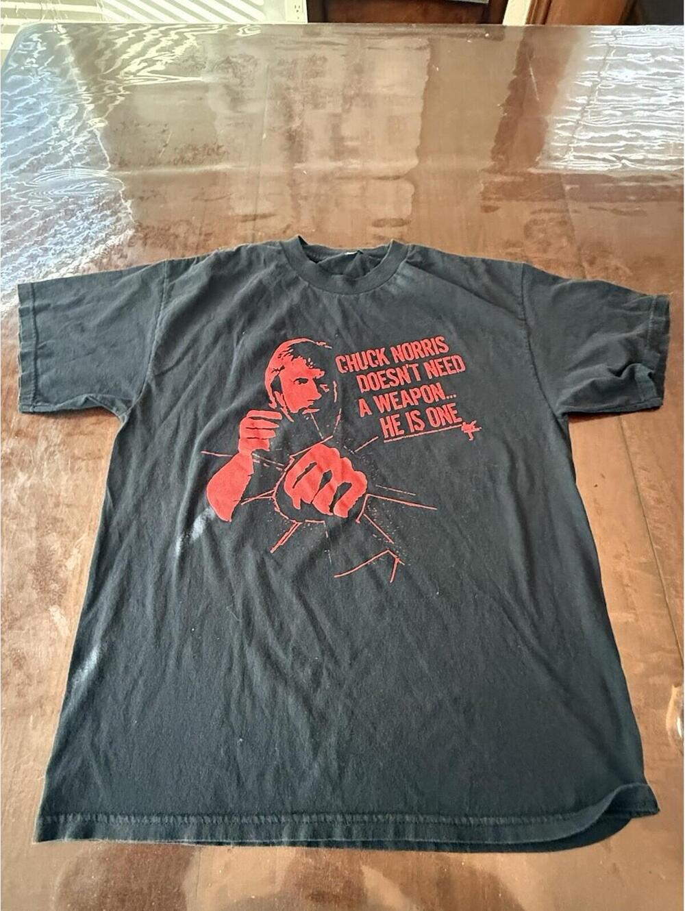 Chuck Norris Y2K Graphic Tshirt Size M-L No size Tag